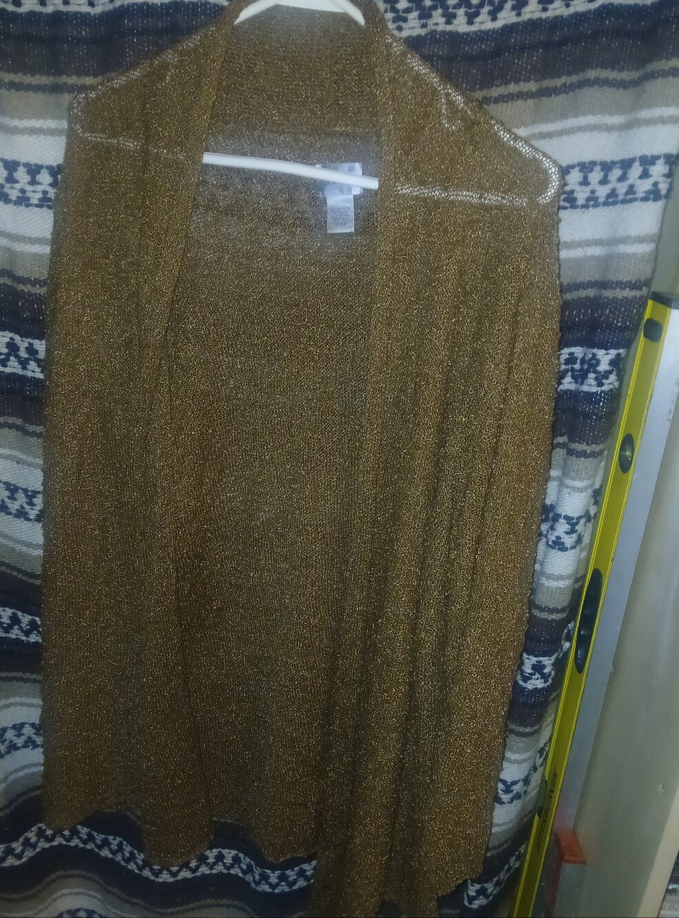 Chico's Metallic Bronze Knit Blazer kitted thin lite weight material